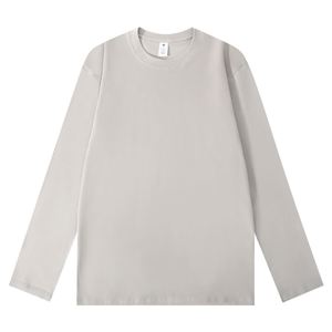 Custom 230Gsm 100 Percent Pure Cotton High Quality Unisex Plain Solid Color <b>Long</b> Sleeve Men's Blank <b>T</b> <b>Shirt</b> - Product Image 4