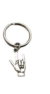 Couple je t'aime langue des signes porte-clés ASL signe américain mariage porte-clés en métal amour charme saint valentin cadeaux de noël - Product Image 4