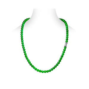 FYXL1307W Imitation Pearl Fashion Handmade Vintage Green 6mm Gold Plated Wedding <b>Beaded</b> <b>Necklace</b> - Product Image 1