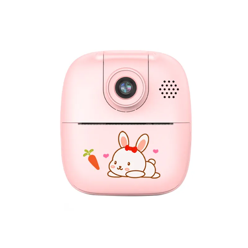 Lensa Flip Selfie anak 720P, kamera isi ulang Video dan foto Digital kompak HD dengan Printer Mini 2 inci untuk anak-anak