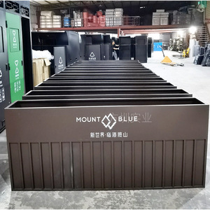Mount Blue Outdoor Stainless Steel Planter <b>Square</b> Modern Powder Coated Garden Flower <b>Pot</b> - Product Image 3