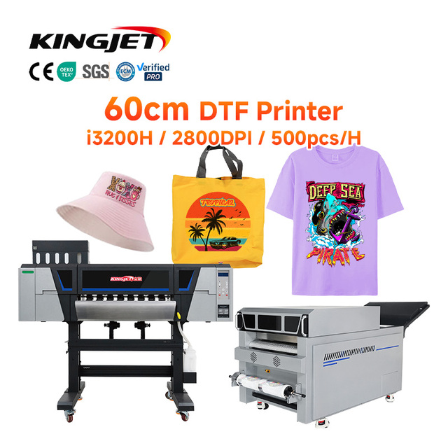 New A3 DTF T-Shirt Printer L1800 60Cm I3200 Xp600 with 4 Head Epson Inkjet Transfer Powder Shaker 1 Year Warranty