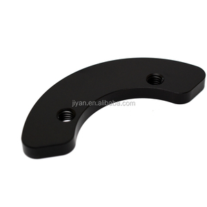 <strong>Custom</strong> Milled Curved Parts <strong>CNC</strong> Arc Internal Threaded Plate Black Anodized Aluminum Block for Fixture Applications - Product Image 1