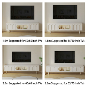 Modern Luxury White <b>TV</b> Stand with Solid Wood Cabinet and Fluted Glass Center for Living Room Bedroom Apartment Hotel - Product Image 4