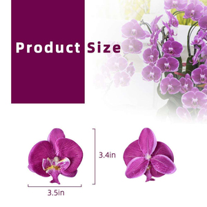 Pétalos de Orquídea Artificiales Premium, Juego de 50 Piezas de Pétalos de Flores de Seda Ultra Realistas en Color Morado con Amarillo para Decoración Elegante de Eventos - Product Image 3