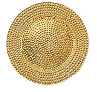 Design martelé plat en métal laiton fini service alimentaire dernière conception chargeur assiettes hôtel cuisine restauration utilisation