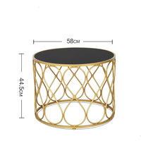 Table basse ronde en verre, dorée, de style européen moderne, meubles d'hôtel, mesa centrale