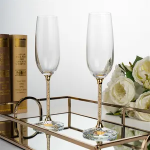 Логотип на заказ, выгравированный Свадебный Выпускной бокал, бокал для вина, Золотая фольга, персонализированные флейты для шампанского