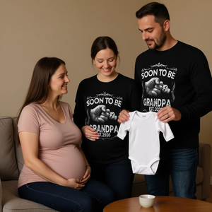T-shirt à manches longues « Prochainement Grand-père 2026 » pour l'annonce de grossesse - Product Image 3