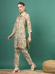 Conjuntos de Pantalones y Blusas para Mujer, Ropa Casual de Primera Calidad, Poliéster Floral Elegante, Kurta de Verano, Mejor Precio del Mercado, Última Moda - Product Image 4