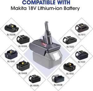 Adaptateur de batterie adapté à la batterie Makitas <span class=keywords><strong>18V</strong></span> Lithiun ion Convertir en batterie pour <span class=keywords><strong>aspirateur</strong></span> V7 Dyson - Product Image 2