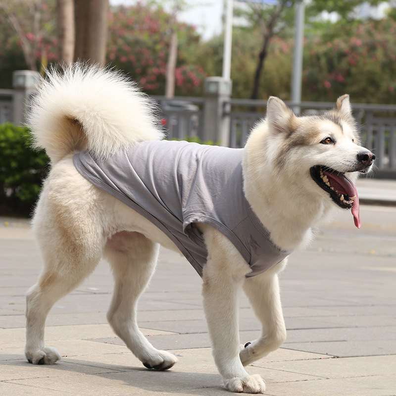 เสื้อกั๊กผ้าฝ้ายสีเทาล้วน