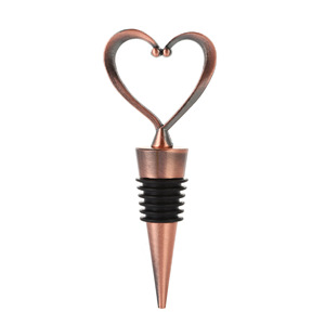 Heart Shaped <b>Wine</b> Stopper Zinc Alloy Copper Sealing Bottle Stopper For Weddings Parties - Product Image 1