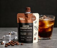 Sachets Doypack personnalisés avec bec verseur pour café, 100 ml, emballage de concentré de café, sachet liquide refermable, vente en gros de sachets de café