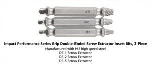 3PCS Double-Ended High Speed Steel <strong>Screw</strong> Extractor Set-Professional Black Oxide Finish Damaged Bolt Stripped <strong>Screw</strong> <strong>Remover</strong> <strong>Tool</strong> - Product Image 3
