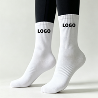 Chaussettes de sport personnalisées avec logo de designer, chaussettes de compression en coton premium unisexes, chaussettes athlétiques jacquard, chaussettes personnalisées pour hommes et femmes
