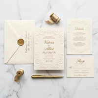 Ensemble de papeterie de luxe pour mariage avec invitation 3D en relief, enveloppe, carte RSVP et carte de remerciement
