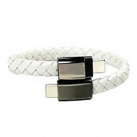 Câble de données USB-C en cuir tressé portable, bracelet de charge tendance