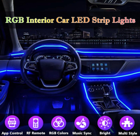 Luces LED para Interior de coche Control de aplicación inalámbrico 5 en 1 Kit de luz ambiental RGB, 16 millones de colores Luces LED de sincronización de música para SUV