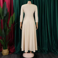Robes de haute qualité pour femmes, taille plus, automne-hiver, décontractées, manches trois quarts, col rond, élégantes, robe d'église africaine pour femmes