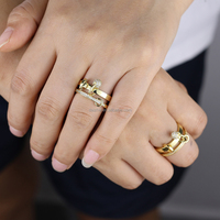 Nouvelles bagues de fiançailles et de mariage pour femmes, style classique, géométriques, en forme de cercle, avec CZ, plaquées or