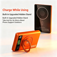Nouvelle arrivée, batterie externe magnétique sans fil PD22.5W 15W avec écran couleur TFT, béquille circulaire rotative intégrée, portable pour iPhone