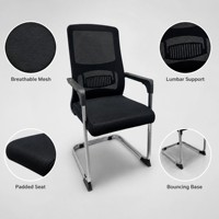 Chaise de bureau confortable à prix abordable avec soutien lombaire en maille pour salle de réunion, réception et conférence