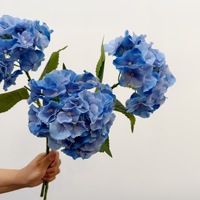 Bunga Hydrangea Buatan Berkualitas Tinggi, Tampilan Vintage Musim Gugur, Sentuhan Realistis, Melembapkan, untuk Dekorasi Rumah