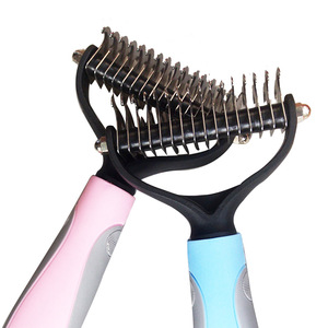 Pet Dual Side Detangling Comb For Dog Multifunctional Grooming Tool 16 Pink Petals 11 Orchid Petals - Product Image 1