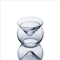 Grand verre à glace personnalisé soufflé à la bouche, bol à dessert sur pied, gobelet à dessert classique en cristal