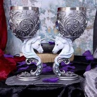 Tasse à bière européenne médiévale DRA55 personnalisée, grande tasse rouge Dragon, faite à la main, licorne, crâne, verre, résine, acier inoxydable, 6,5 oz