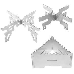 เตาแอลกอฮอล์แบบพกพาสำหรับใช้งานกลางแจ้ง พร้อมขาตั้งสแตนเลส ทนทาน ใช้เชื้อเพลิงแข็ง เหมาะสำหรับตั้งแคมป์ ดีไซน์เรียบง่าย น้ำหนักเบา พับเก็บได้ - Product Image 1