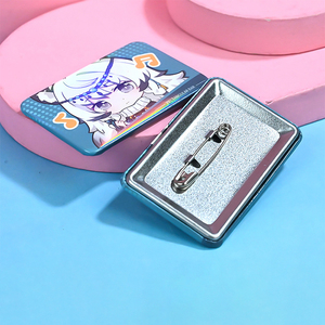 Tùy Chỉnh Cá Nhân Biểu Tượng Hình Chữ Nhật 6*4Cm Holographic Cầu Vồng Tin Huy Hiệu Nút - Product Image 6
