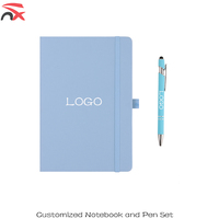 Ensemble Cadeau d'Affaires Personnalisé avec Logo : Carnet A6 à Couverture PU, Reliure Cousue, Kit Stylo et 100 Pages Intérieures Multicolores