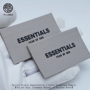 Tùy chỉnh quần áo Logo 3D dập nổi Silicone cao su Logo quần áo cổ áo nhãn dệt vải vải cổ nhãn - Product Image 2