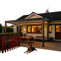 Kits de pergola de toit à lames mobiles, personnalisables, en alliage d'aluminium, résistants à la pluie, pour patio extérieur, jardin, gazebo, terrasse, balcon