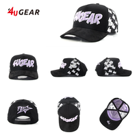 4UGEAR Vente en gros de casquettes de baseball incurvées, casquettes de baseball en daim noir à visière incurvée, casquettes de baseball à 5 panneaux, casquettes de camionneur