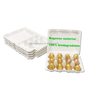 <span class=keywords><strong>Embalaje</strong></span> de caja de huevos de Chocolate moldeado de pulpa de bagazo de caña de azúcar biodegradable respetuoso con el medio ambiente <span class=keywords><strong>compostable</strong></span> de tamaño personalizado - Product Image 1