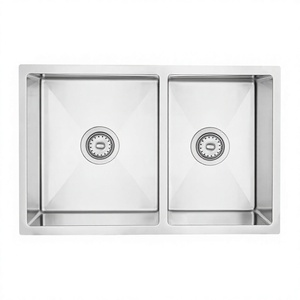 Évier de cuisine double en acier inoxydable, vente en gros directe usine, pour hôtels et appartements commerciaux, fournisseur OEM ODM personnalisé - Product Image 3