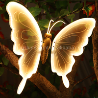 Lumières décoratives LED 3D colorées à simulation dynamique de papillons, IP65 pour la décoration extérieure de jardins, parcs et paysages