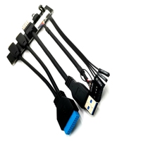 Cable de conexión interno de la computadora PC Madre USB33.0 y conector de AUDIO HD hembra tipo C Cable del panel frontal de la caja de la computadora PC