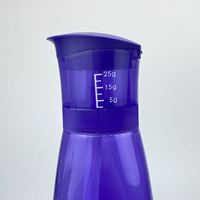 Bouteilles en plastique PET transparentes violettes de 800 ml, vides, avec bouchon doseur pour détergent liquide pour tissus
