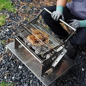 Nueva Parrilla Plegable Moderna Personalizada de Acero Inoxidable, Barbacoa Portátil para el Hogar, Campamento, Fiestas, Picnic, Asado de <span class=keywords><strong>Pollo</strong></span> y Filetes - Product Image 5