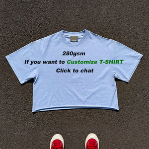 Camiseta Corta Personalizada de Alta Calidad, 100% Algodón, Tejido de Punto, Estilo Urbano, Estampado Sólido, Estilo Oversize - Product Image 2