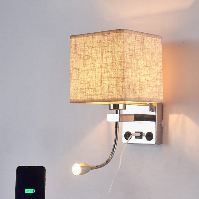 2025 New Arrival LED Wall Lamp Flexible Modern Indoor Reading Light with USB Charge Port for Hotel Interior Design Wall Sconces