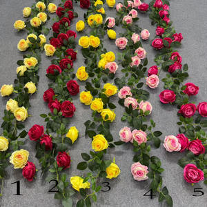 特別オファー5.7FTフェイクテーブル花柄ガーランドローズピンク天井吊りシルク人工ローズフラワーバイン - Product Image 5