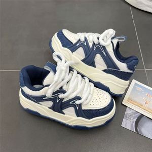 Zapatillas de plataforma estilo vintage de Hong Kong, con suela gruesa elevada, unisex, versátiles, para skate. - Product Image 4