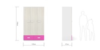 Casier de rangement pliant moderne à trois portes pour la maison, la chambre à coucher, l'école, garde-robe extensible simple pour enfants, meubles de maison pour