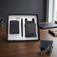 Kit Cadeau d'Affaires Exécutif 3-en-1 : Stylos Métalliques, Porte-Accessoires en Cuir PU/Véritable Cuir, Support de Téléphone Pliant - Cadeau Personnalisé