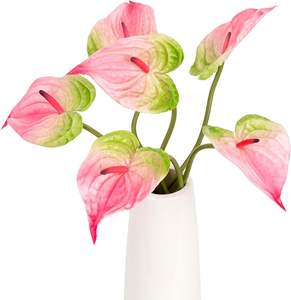 Venta al por Mayor de Fábrica, Flores Artificiales de Anturio con Tacto Real para Decoración del Hogar, Bodas, Fiestas, Acción de Gracias y Navidad - Product Image 1